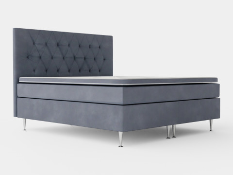 Royal Velvet Complete Bed Package Dark Gray With High Modelo 3D