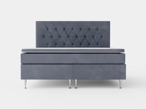 Royal Velvet Complete Bed Package Dark Gray With High 3D 模型