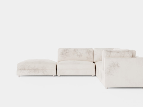 Rug Velvet Sofa With Chaise Lounge Reversible 3D Model