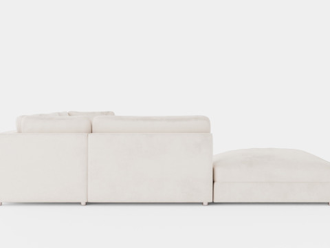 Rug Velvet Sofa With Chaise Lounge Reversible 3D Model