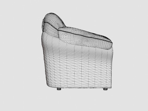 Salvador 3 Seater Sofa Artificial Leather 3D Model