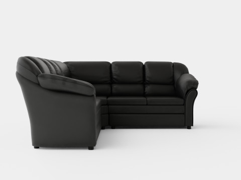 Salvador Corner Sofa Left Artificial Leather Black 3D मॉडल