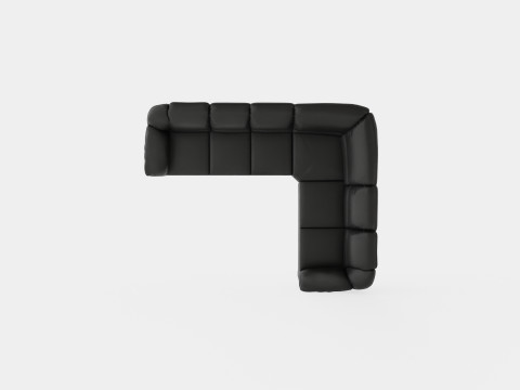 Salvador Corner Sofa Left Artificial Leather Black 3D मॉडल