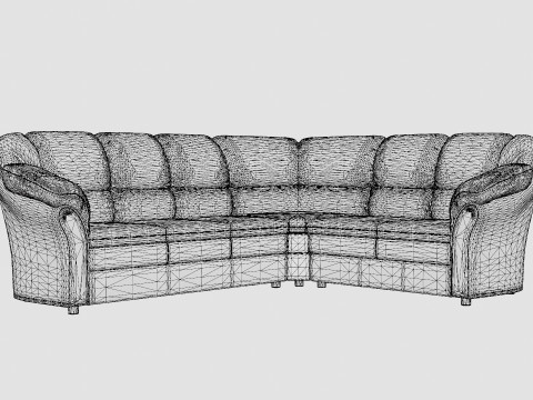 Salvador Corner Sofa Left Artificial Leather Black 3D मॉडल