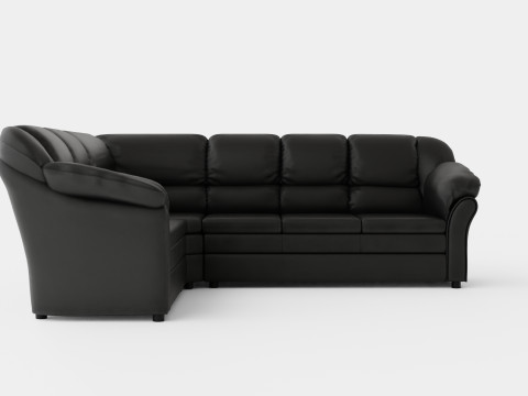 Salvador Corner Sofa Right Art Leather Black 3Dモデル