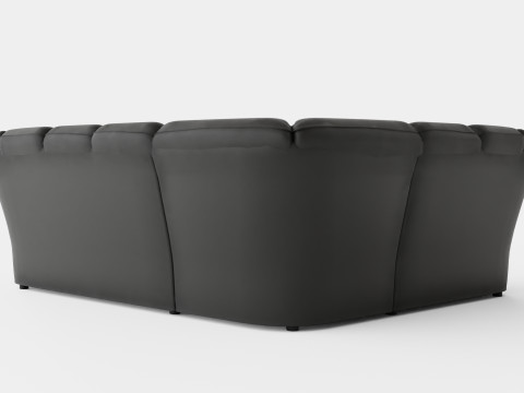 Salvador Corner Sofa Right Art Leather Black 3D मॉडल