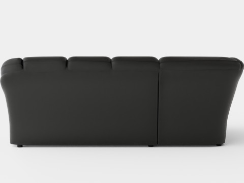 Salvador Corner Sofa Right Art Leather Black 3D मॉडल