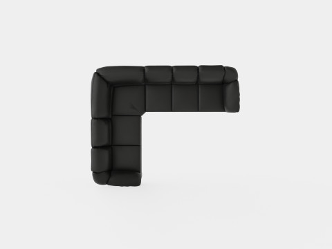 Salvador Corner Sofa Right Art Leather Black 3D मॉडल
