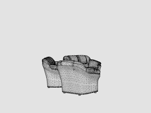 Salvador Sofa Group 3 Seater 2 Seater Armchair Artificial Leather Black 3D Model