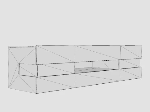 Shiny TV Bench 3D Model