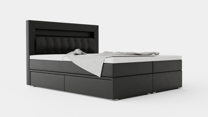 Siena Bed Package With Storage White Black 3D 모델 .c4d .max .obj .3ds .fbx .stl .blend