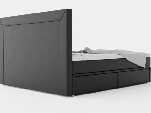 Siena Bed Package With Storage White Black 3D 모델