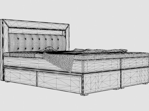 Siena Bed Package With Storage White Black 3D 모델