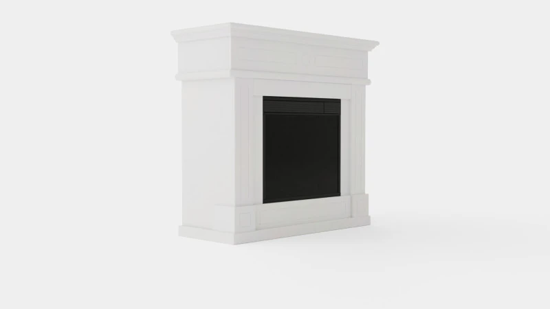 स्केगन इलेक्ट्रिक फायरप्लेस व्हाइट 3D मॉडल .c4d .max .obj .3ds .fbx .stl .blend 