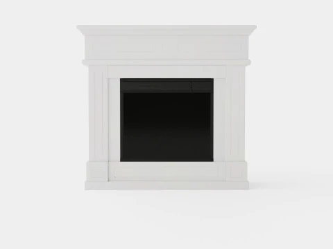 स्केगन इलेक्ट्रिक फायरप्लेस व्हाइट 3D मॉडल