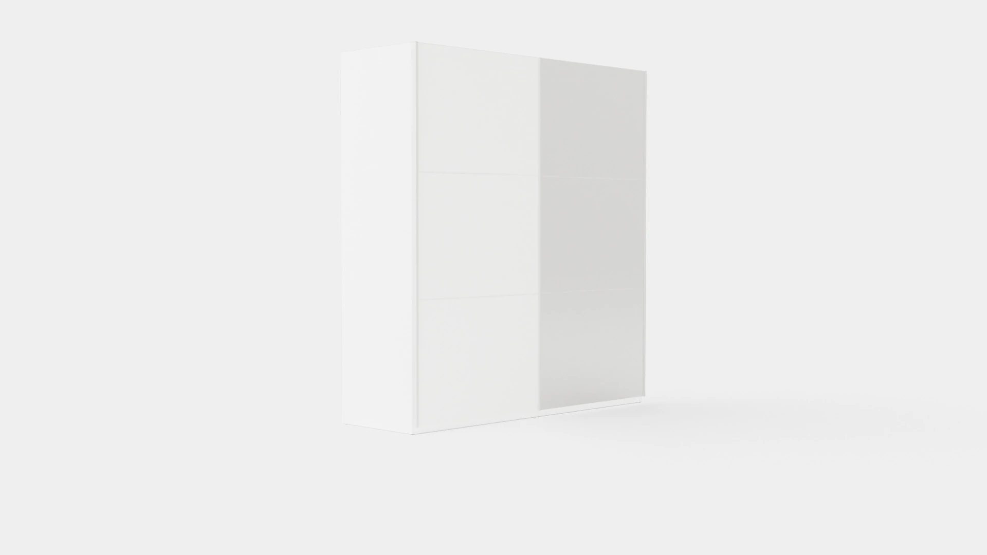 Sliding Door Wardrobe VIGO White with Mirror 3D Model .c4d .max .obj .3ds .fbx .stl .blend 