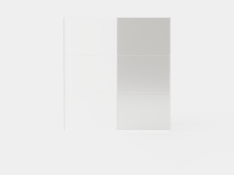 Sliding Door Wardrobe VIGO White with Mirror 3D Model