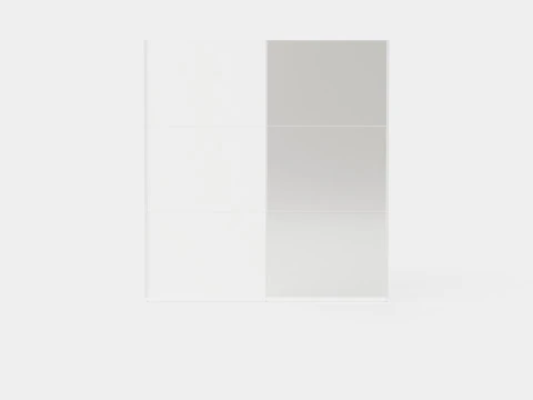 Sliding Door Wardrobe VIGO White with Mirror 3D Model