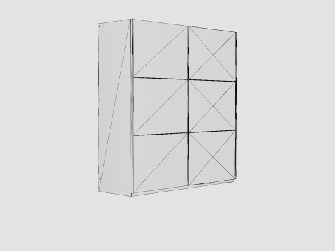 Sliding Door Wardrobe VIGO White with Mirror 3D Model