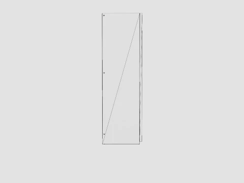 Sliding Door Wardrobe VIGO White with Mirror 3D Model