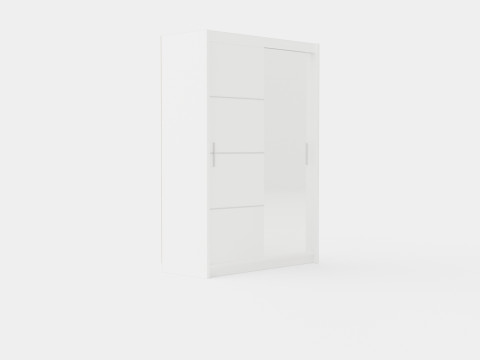 Sliding Door Wardrobe VISTA White Modello 3D