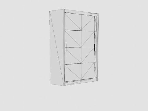 Sliding Door Wardrobe VISTA White Modello 3D