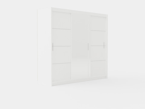 Sliding Door Wardrobe VISTA White Modelo 3D