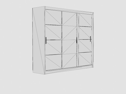 Sliding Door Wardrobe VISTA White Modelo 3D