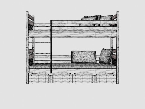 Stellan Bunk Bed With Storage 2 Person White Modello 3D