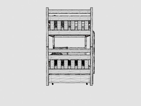 Stellan Bunk Bed With Storage 2 Person White Modello 3D
