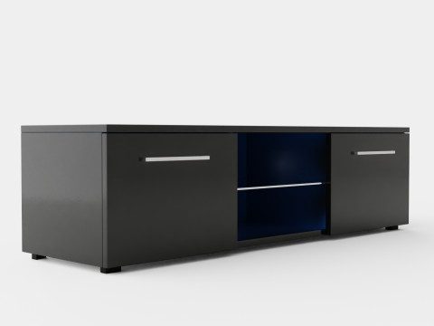 Storsjo TV Bench With Led Lighting Black 3D-Modell