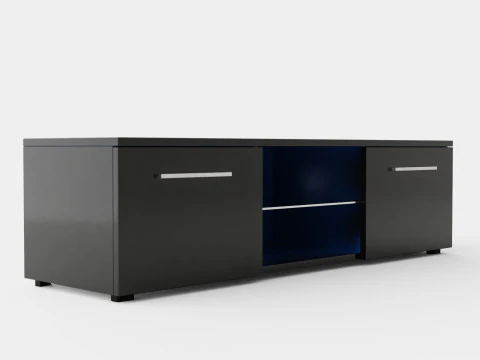 Mobile TV Storsjo con illuminazione a LED Nero Modello 3D