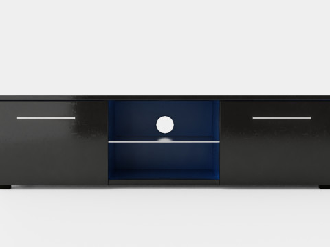Storsjo TV Bench With Led Lighting Black Modello 3D