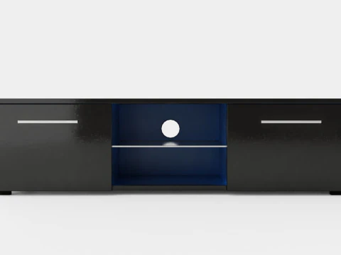 Storsjo TV Bench With Led Lighting Black 3D Model