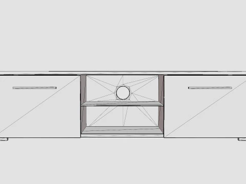 Storsjo TV Bench With Led Lighting Black 3D Model