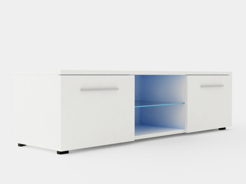 Storsjo TV Bench With Led Lighting White 3D Model