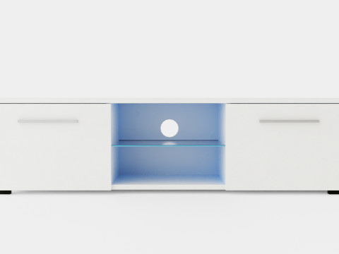 Storsjo TV Bench With Led Lighting White 3D Model