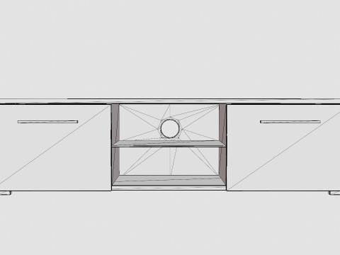 Storsjo TV Bench With Led Lighting White 3D Model