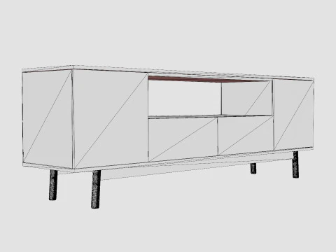 Stycho TV Bench Marble 3D Model