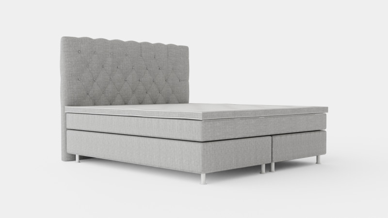 Superior Luxury Continental Bed Light Gray Silver Modelo 3D .c4d .max .obj .3ds .fbx .stl .blend 