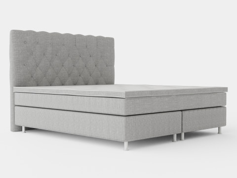 Superior Luxury Continental Bed Light Gray Silver Modelo 3D