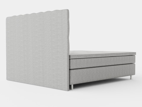 Superior Luxury Continental Bed Light Gray Silver Modelo 3D