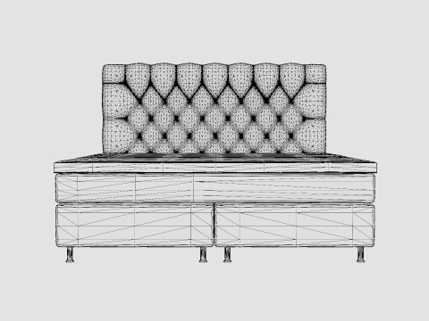Superior Luxury Continental Bed Light Gray Silver Modelo 3D