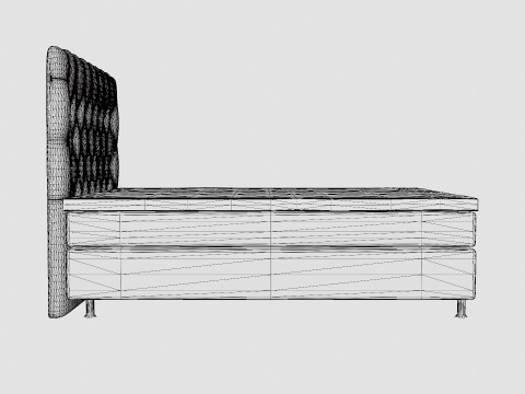 Superior Luxury Continental Bed Light Gray Silver Modelo 3D