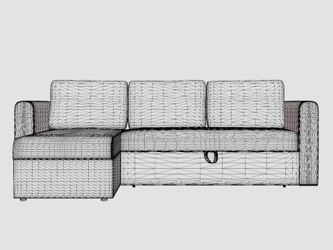 Tarno Divan Bed Sofa Reversible Light Gray 3D Модель