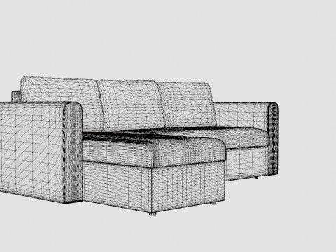 Tarno Divan Bed Sofa Reversible Light Gray 3D Модель