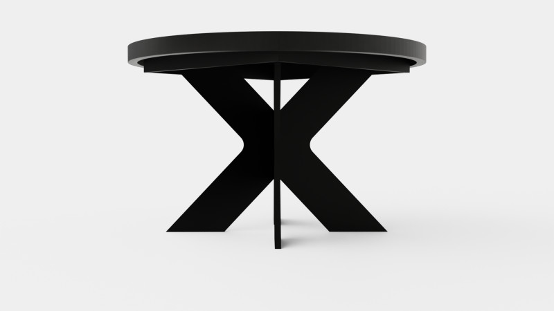 Telma Extensionable Dining Table Around Black Model 3D .c4d .max .obj .3ds .fbx .stl .blend 