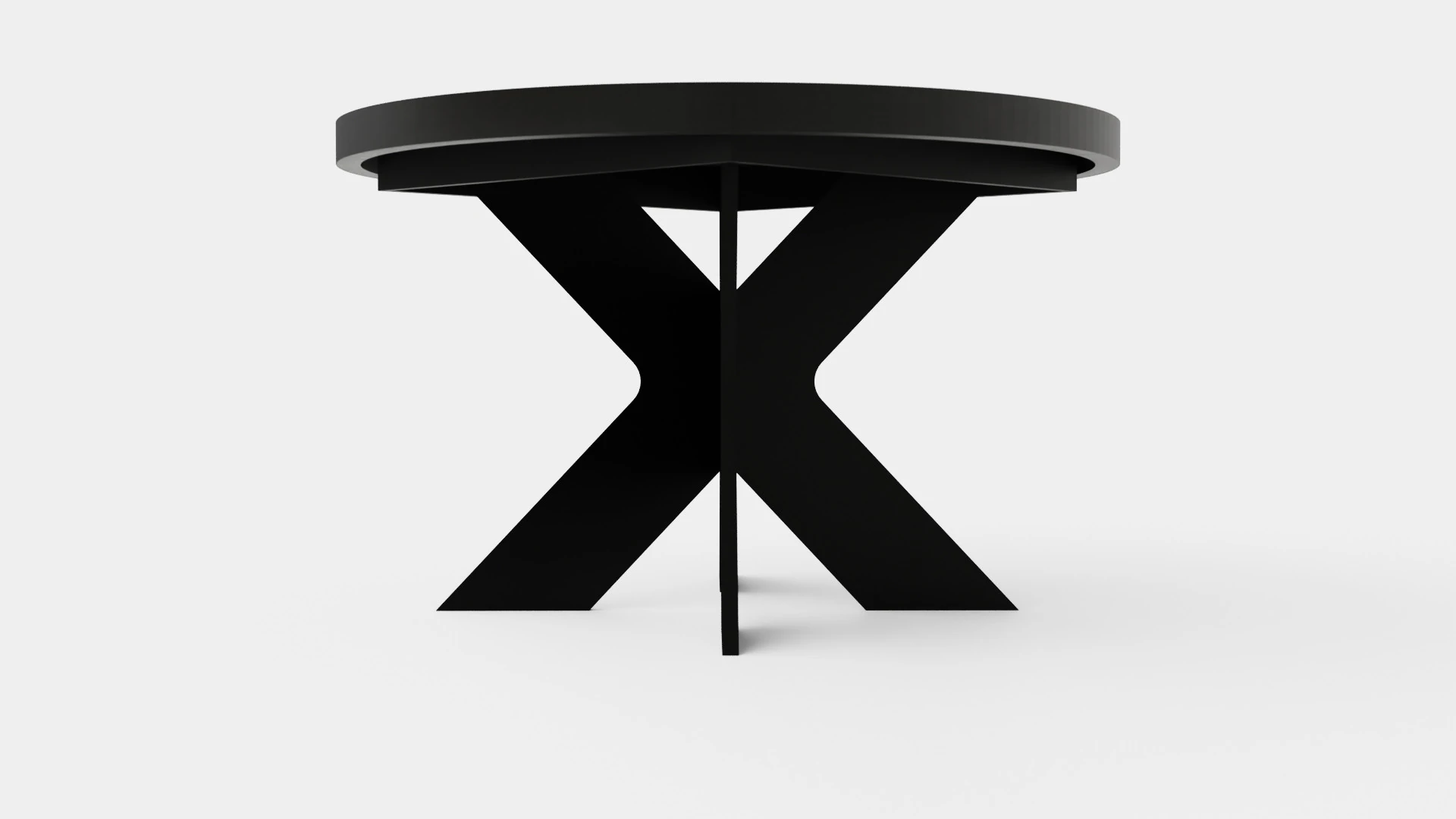 Telma Extensionable Dining Table Around Black 3D Model .c4d .max .obj .3ds .fbx .stl .blend 