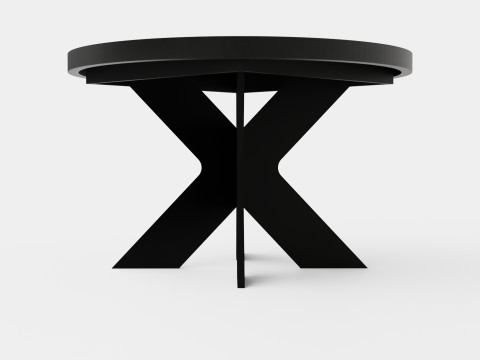 Telma Extensionable Dining Table Around Black 3D Модель