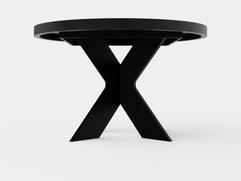 Telma Extensionable Dining Table Around Black Model 3D